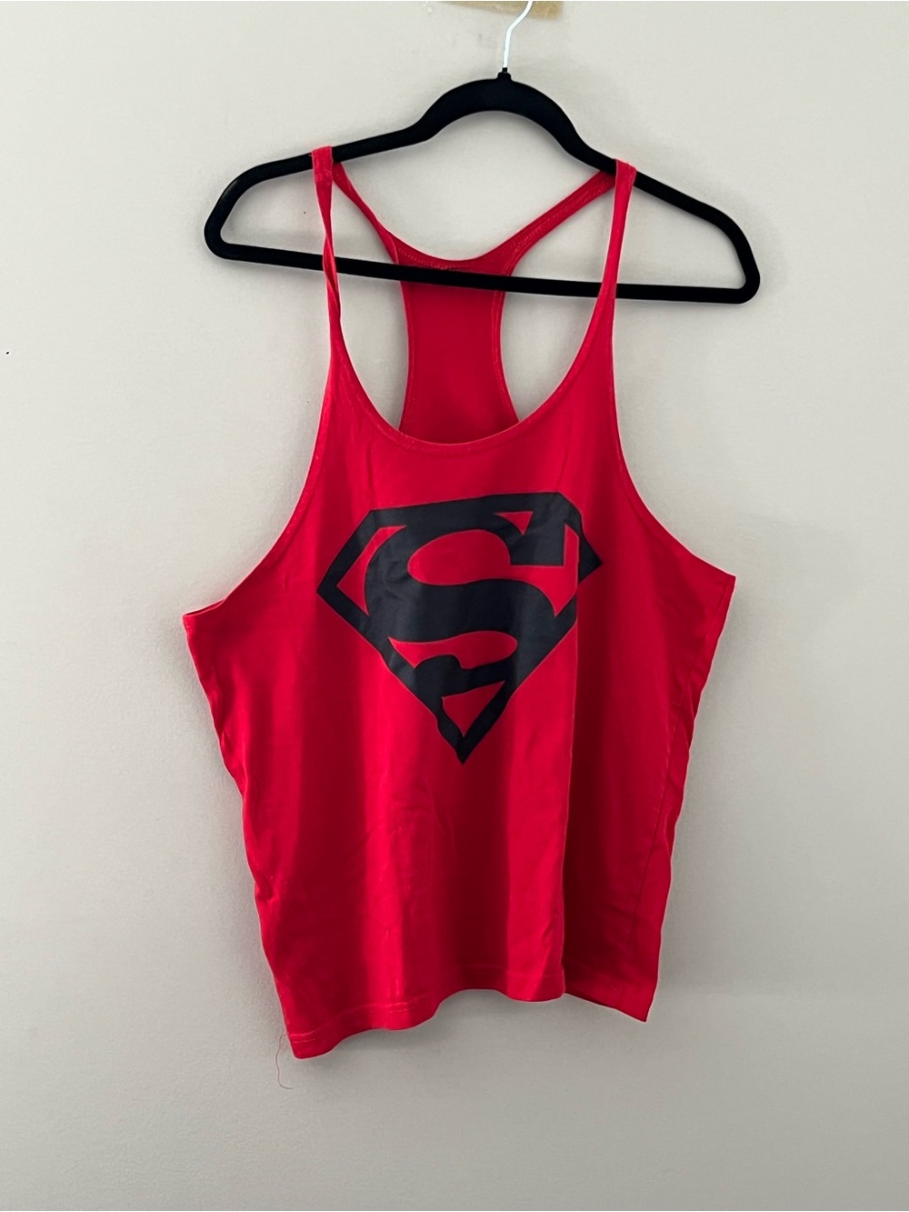 Superman Logo Red Racerback Tank Top Men’s Size Large Graphic Tee
